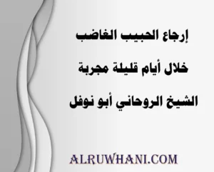 إرجاع الحبيب الغاضب خلال أيام قليلة مجربة – الشيخ الروحاني أبو نوفل